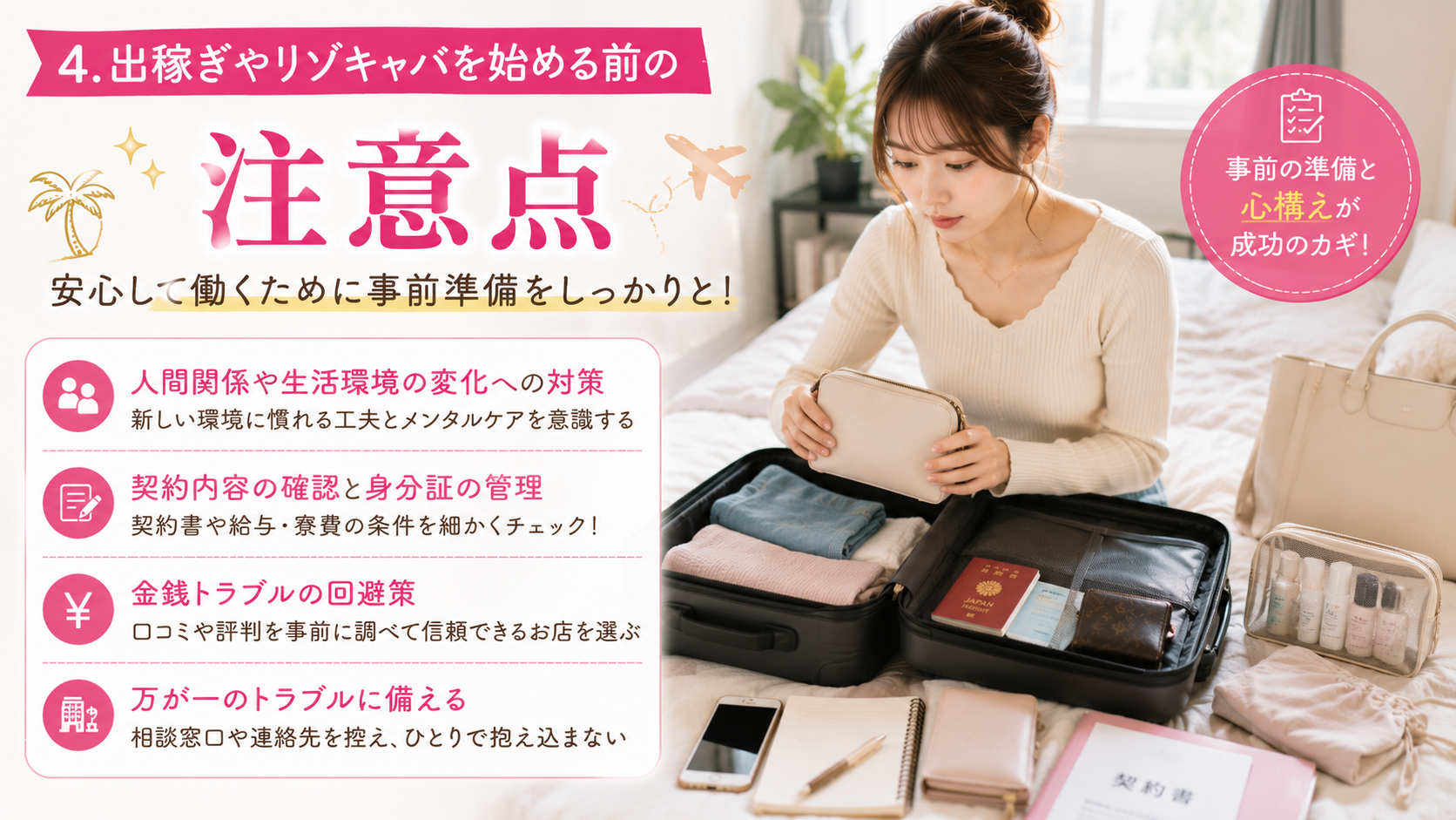 出稼ぎやリゾキャバを始める前の注意点