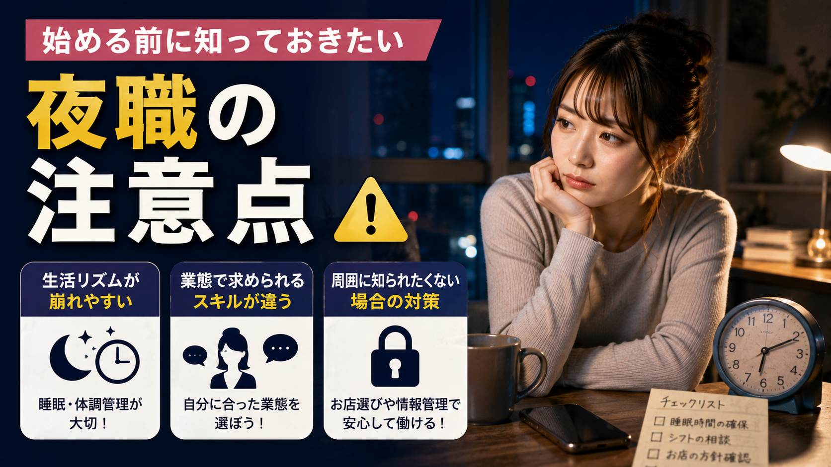 4. 夜職で働く際の注意点・デメリット